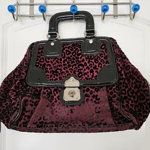 Vintage Dolce & Gabbana D&G Allyson Burgundy Black Velvet Doctors Hand Bag Retro